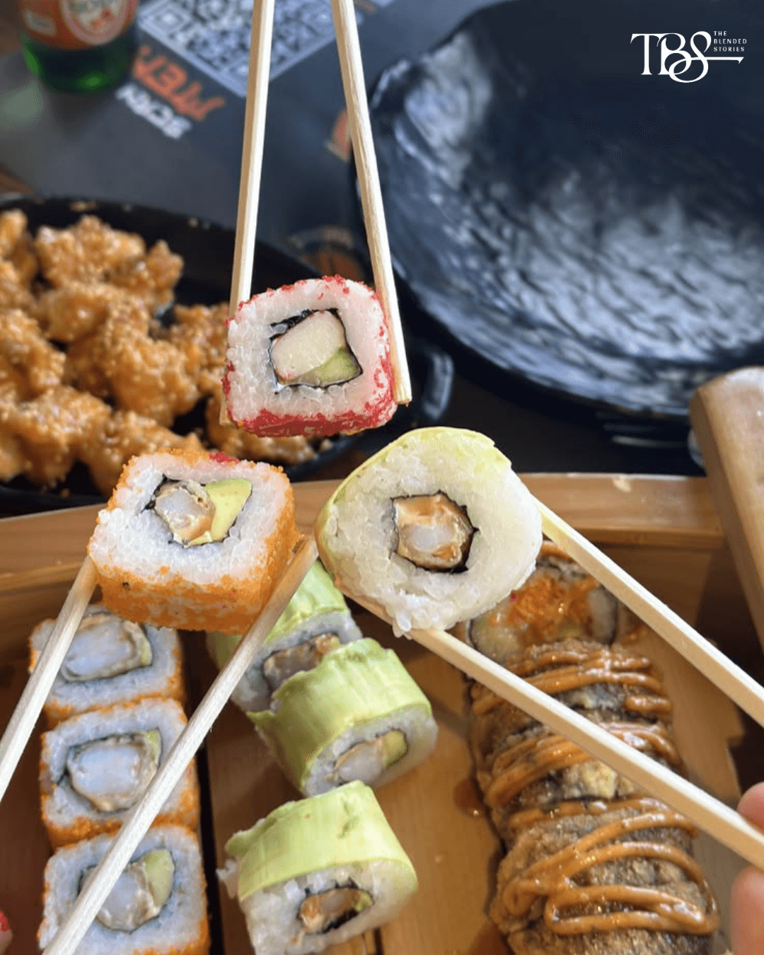 WHERE IS INDORE 
EATING SUSHI?