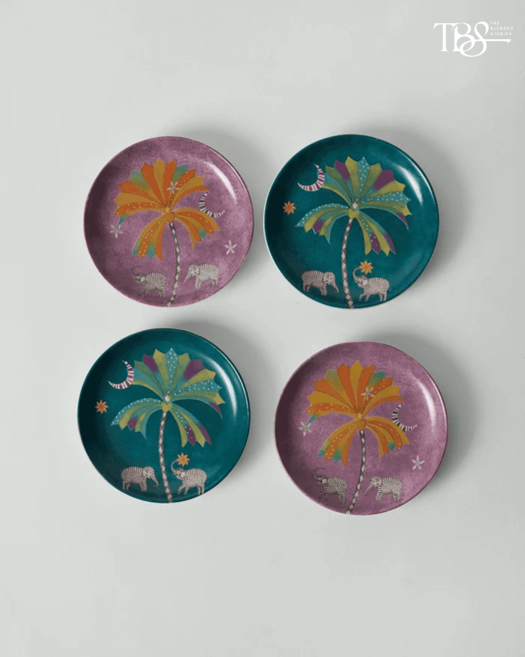 Nicobar's Palm Bloom Tea Plates